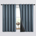 SimpleHome Stone Blue 100% Blackout Curtains Room Darkening Living Room 63L | by SimpleHome