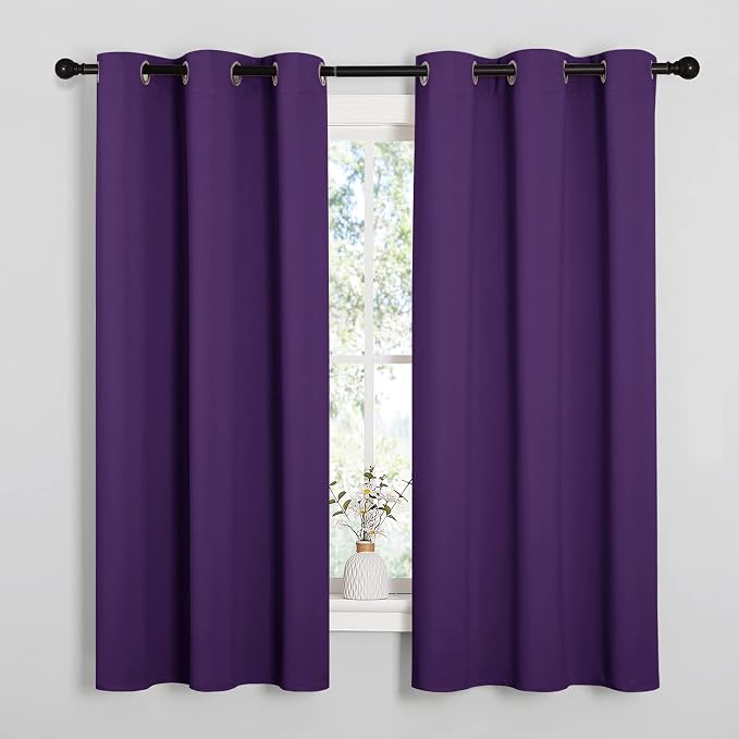 NICETOWN Royal Purple Blackout Curtains 48 inches Length by NICETOWN