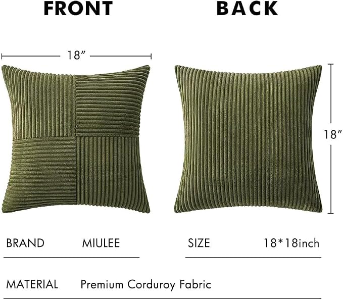 MIULEE Olive Green Decorative Throw Pillow Covers - Image 7