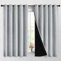 Yakamok Light Grey 100% Blackout Curtains 63 Inches Long 62" Wide 2 Panel | by Yakamok