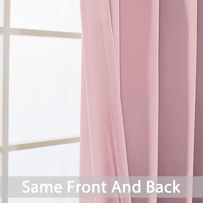 Yakamok Pink Room Darkening Window Curtains 52x36 Inch - Image 3