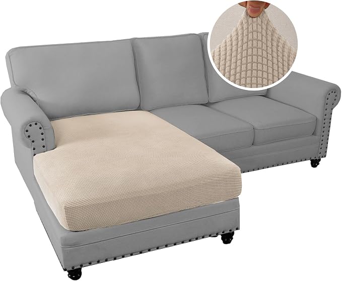 H.VERSAILTEX Sectional Couch Covers 1 Piece Chaise Slipcover L Shape Separate - Image 2