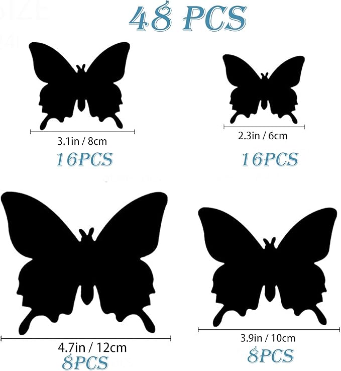 Butterfly Wall Decor 24/48 PCS, 3D Butterflies Stickers for Party Decorations with Magnets(Pink, 48)