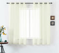 DUALIFE Cream Beige Semi Sheer Curtains for Living Room Airy Drapes with Light Filtering Window Curtain Panels for Bedroom 2 Pcs, 52X72 Inches Ivory