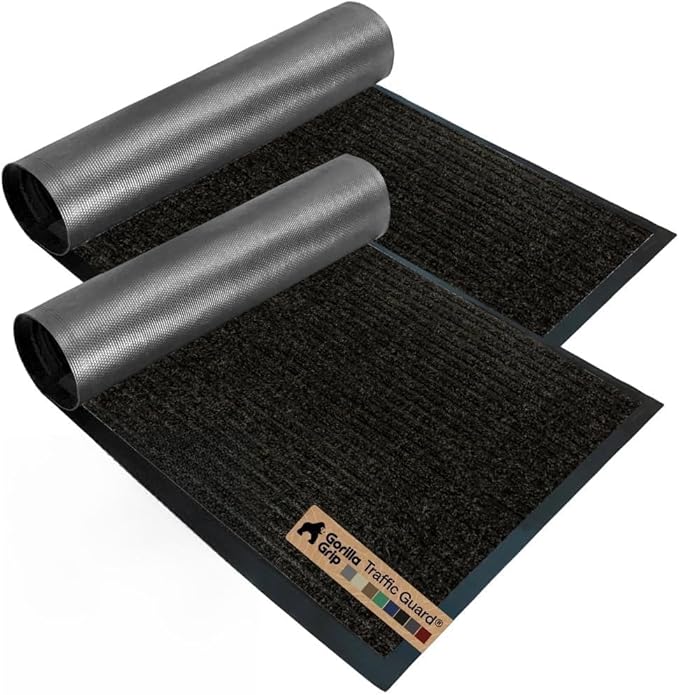 GORILLA GRIP Waterproof Traffic Guard Door Mat, 2 Pack Indoor Outdoor Durable by Unknown