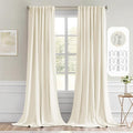MIULEE Birch Back Tab Blackout Curtains 52x108 Inch Long 2 Panels Set | Rod by MIULEE
