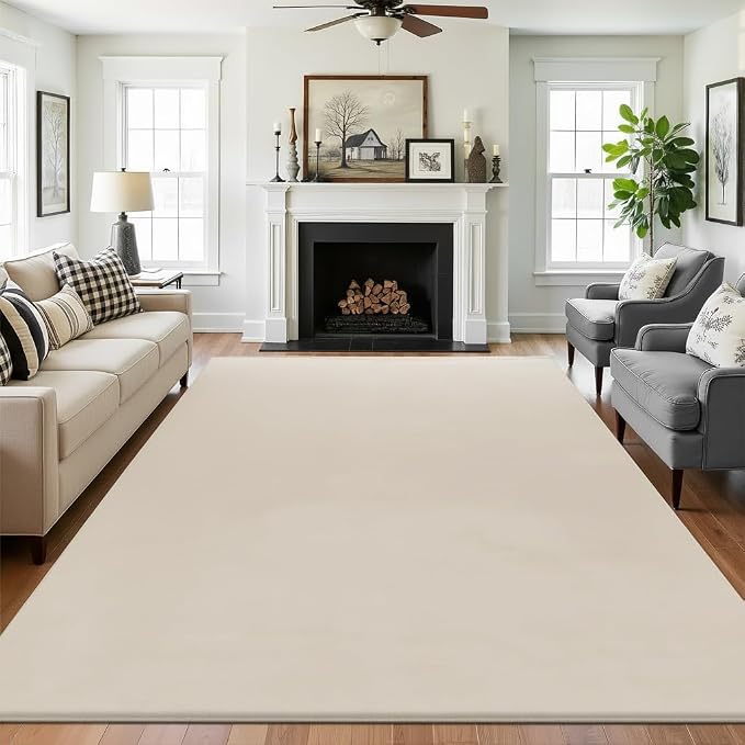 SHACOS Ultra Soft 6x9 Faux Rabbit Fur Rug by SHACOS
