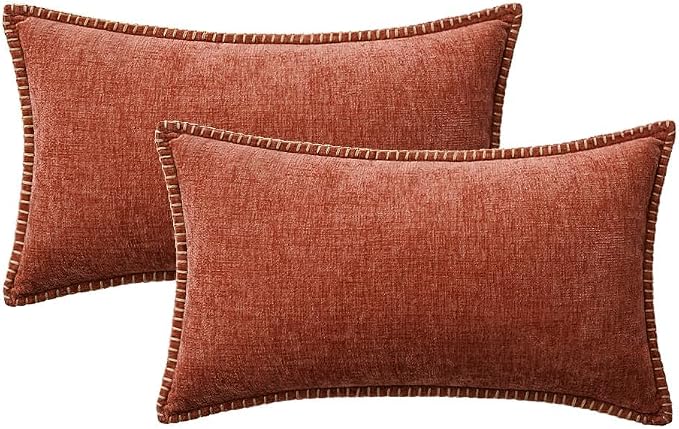 MIULEE Fall Decorative Lumbar Throw Pillow Covers 12x20 Inch Burnt Orange | - Image 8