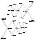 WEBI Accordion Wall Hanger,Expandable Wooden Hat Rack for Wall Mounted Coat Rack,Accordion Hat Hooks Holder for Baseball Caps,14 Peg,Black on White,2 Packs