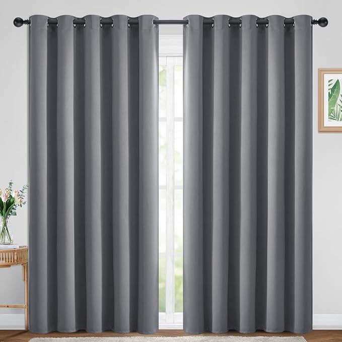 Yakamok Grey Room Darkening Curtains 70x84 inch Gray Grommet-Living Room | 2 by Yakamok