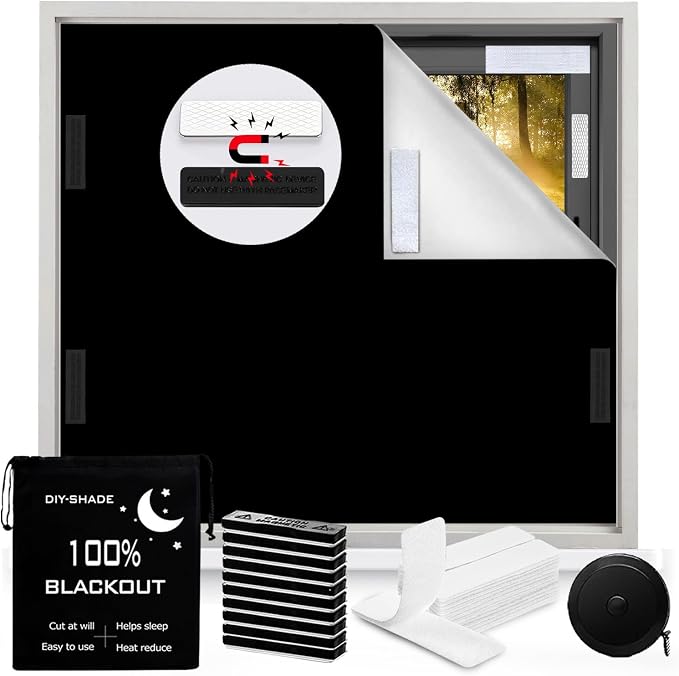 100% Blackout Blind Magnetic Window Cover, Portable Blackout Curtain 118x57” | by BirdNest