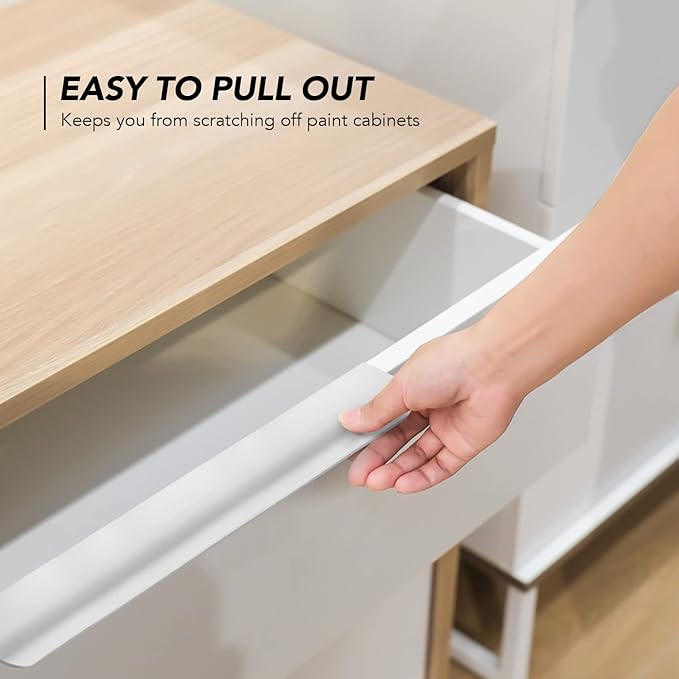 Ravinte Hardware 6 Pack Silver Cabinet Handles, 11.8 Inch (300mm) Finger Edge Pulls, 8.8 Inch Hole Center, Finger Pulls for Cabinets