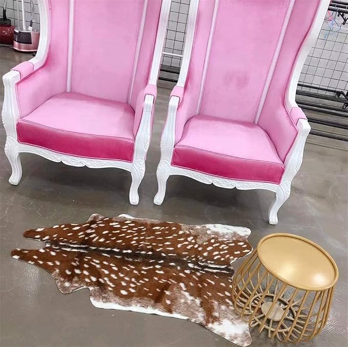 Faux Cowhide Area Rug, Sika Deer Printed Hide Rug Animal Print Rug Faux Fur - Image 7