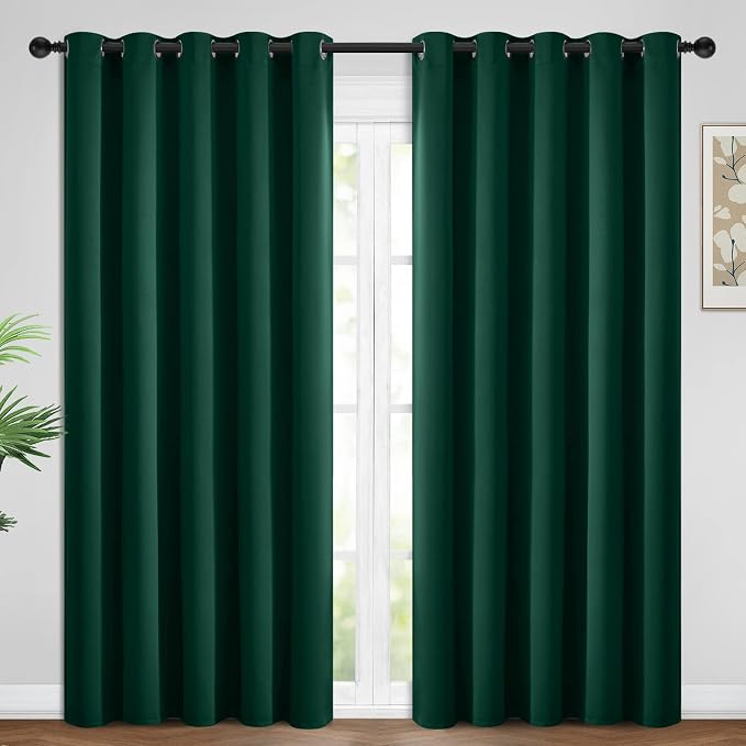 Yakamok Room Darkening Curtains 62x84 inch Length Dark Green-Living Room | 2 by Yakamok