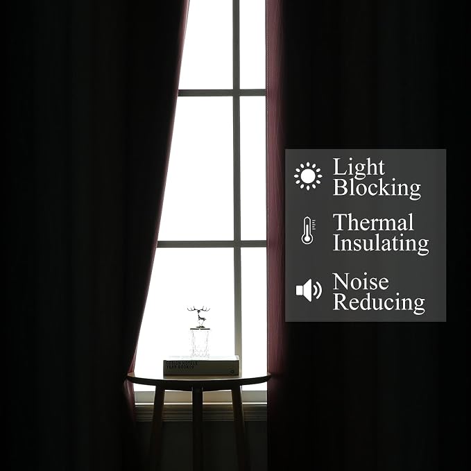Navy Blue and Burgundy Red Ombre Blackout Curtains - Image 3