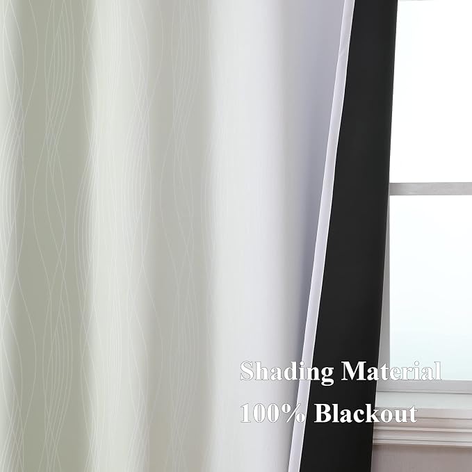 Sage Green and Greyish White Ombre Blackout Curtains - Image 5