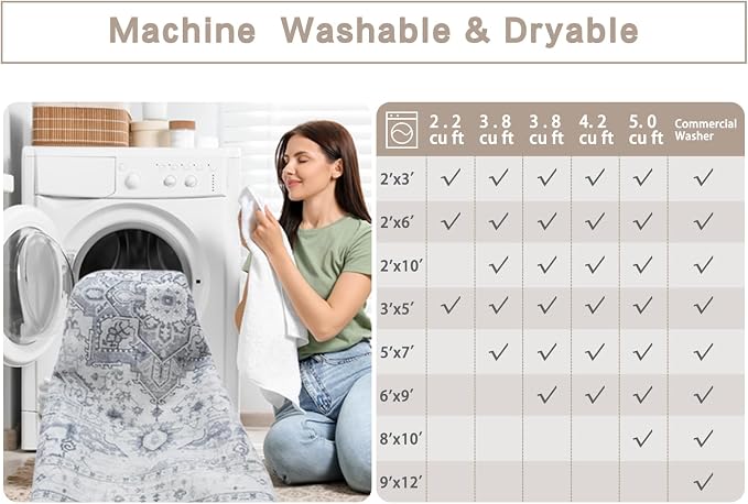 Washable Rugs 5x7 Area Rugs for Living Room, Dining Room, Playroom | Ultra Soft - Image 8