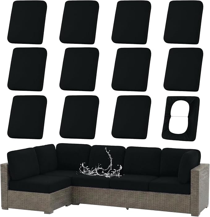Waterproof Outdoor Cushion Covers, Stretch Patio Slipcovers | UV Resistant by hyha