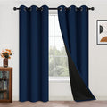 Yakamok Navy Blue 100% Blackout Curtains 84 Inches Long 42" Wide, 2 Panels | by Yakamok