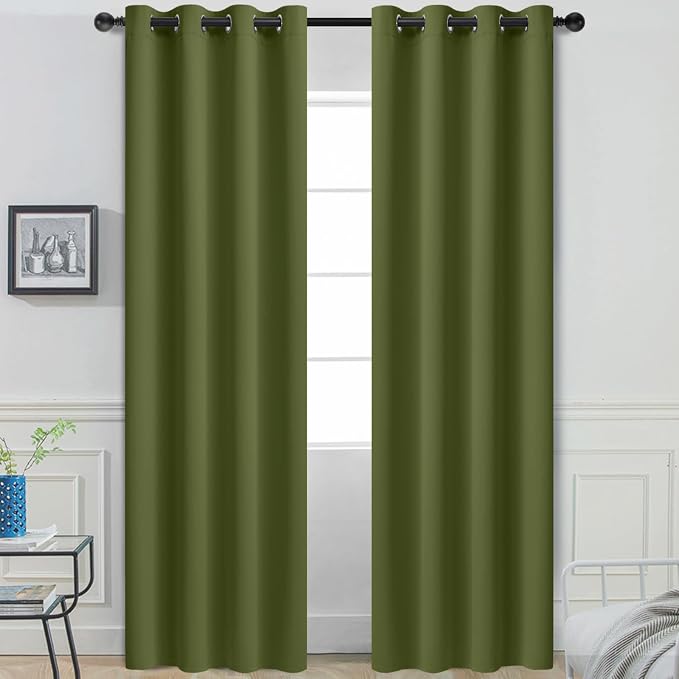 Yakamok Room Darkening Curtains 52x84 inch Length Olive Green-Living Room | 2 by Yakamok