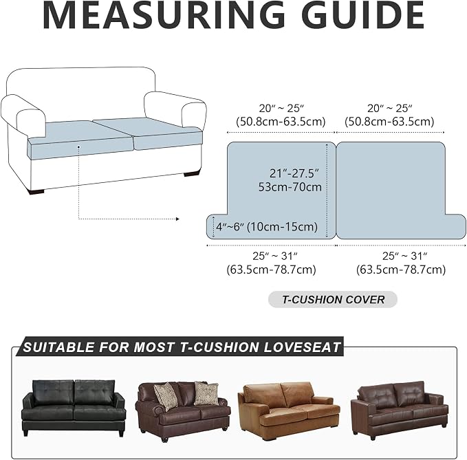 ANARACHON Leather Look Couch Cushion Covers Sofa Seat Slipcovers Sets Couches - Image 2