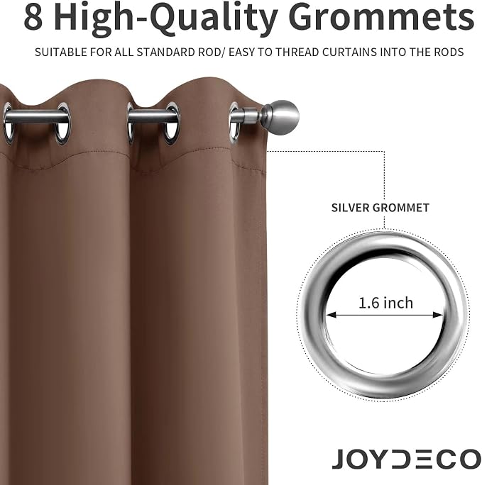 Joydeco Blackout Curtains 84 Inch Length 2 Panels Set, Thermal Insulated Long - Image 2
