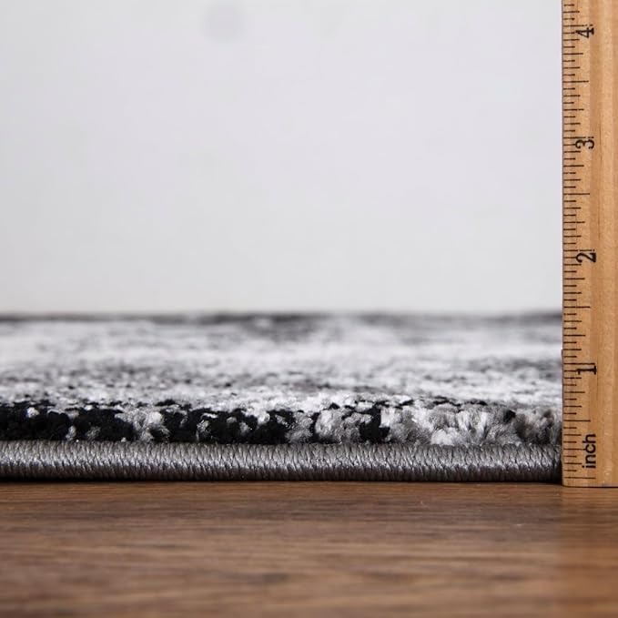 Keen Home Design Area Rugs - 9x12 Non-Shedding, Abstract Rugs for Kitchen, Living Room, Bedroom, Dining Room, Entryway - Size: 9'2" x 11'11", Abstract Black