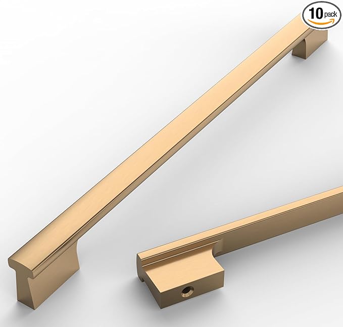 Asidrama 10 Pack 10 Inch(254mm) Dark Champagne Bronze Kitchen Cabinet Handles, Cabinet Pulls Kitchen Cabinet Hardware for Cupboard Drawer Pulls
