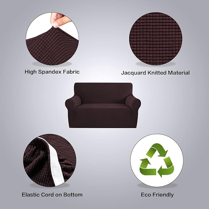 H.VERSAILTEX Stretch Love Seat Couch Covers Couch Slipcovers - Image 4