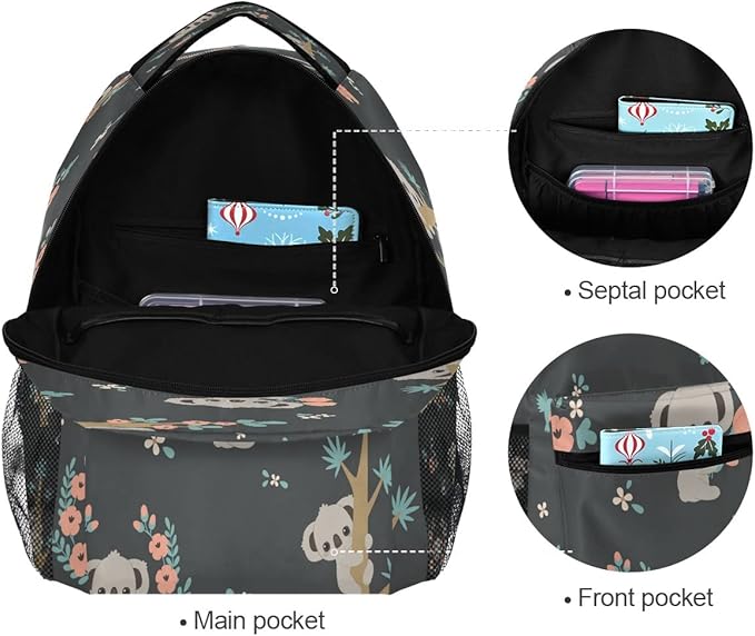 Custom Children's Name School Backpack Personalized Schoolbag KoalaTravel Bag for Teens Girls Boys