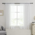 White Sheer Curtains 54 inches Long for Bedroom Top Rod Pocket Sheer Window Panels Curtains for Nursery Living Room 52 by 54 Inch Length Set of 2