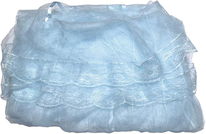 BCBYou Princess Bed Canopy Netting Mosquito Net Round Lace Dome for Twin Full and Queen Size Beds Crib with Jumbo Swag Hook (Light Blue)