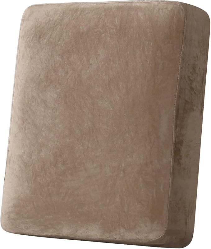 H.VERSAILTEX Velvet Stretch Couch Cushion Cover Plush Cushion Slipcover by HVERSAILTEX