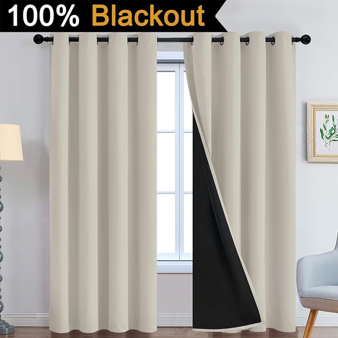 Yakamok Stone Blackout Curtains 84 Inches Long - Image 3