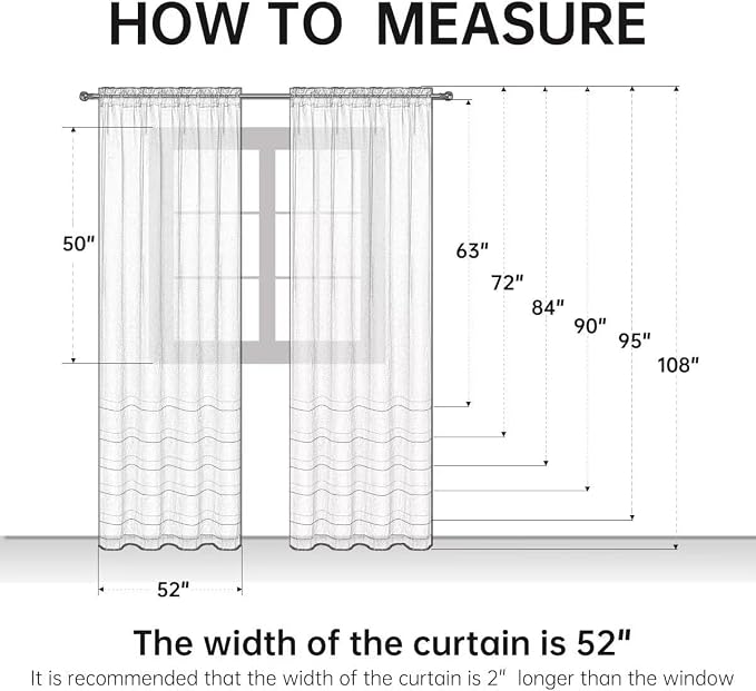 SpaceDresser Burgundy Sheer Curtains 4 Panels Rod Pocket Semi-Sheer Curtain 96 - Image 8