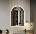Niccy Arched LED Bathroom Mirror, 32x20 Inch Arch Frameless Backlit Mirrors for Wall Arched Lighted Vanity Mirrors Defogger and 3 Color, Explosion-Proof, HD Glass and IP65 Waterproof