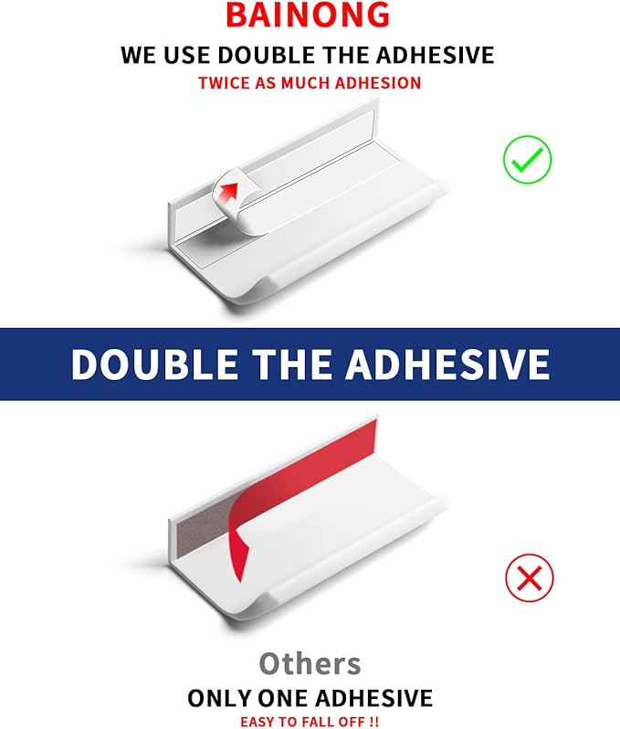 5 Pack 6 inch self Adhesive Cabinet Handles Warm White Adhesive Cabinet pulls Drawer Edge pulls Stick on Handles for Cabinet Finger pulls for Concealed Drawer Handles Flat