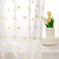 MYSKY HOME 120 Inch Long Living Room Curtains for Windows Sliding Door Yellow Pom Pom Curtains for Bedroom Set of 2 Sheer Curtains Farmhouse Rod Pocket Parties Backdrops 52" x 120"