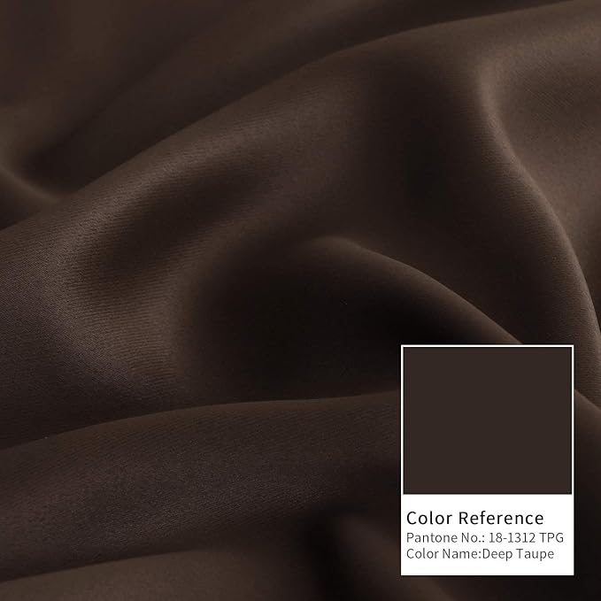 BGment Brown Blackout Curtains 72 Inch Length 2 Panels Set, Grommet Thermal Insulated Room Darkening Curtains for Bedroom, Each 46 x 72 Inch