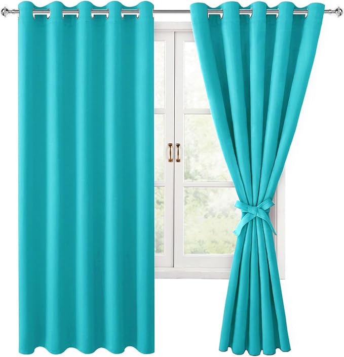 Blackout Curtains for Bedroom, 60 x 63 Inch, 2 Panels | Thermal Insulated & by Hiasan
