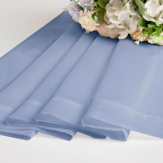 Chyhomenyc Denim Blue Sheer Curtains 84 Inches Long, 2 Panels | Light Filtering - Image 8