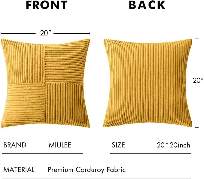 MIULEE Mustard Yellow Decorative Throw Pillow Covers - Image 7