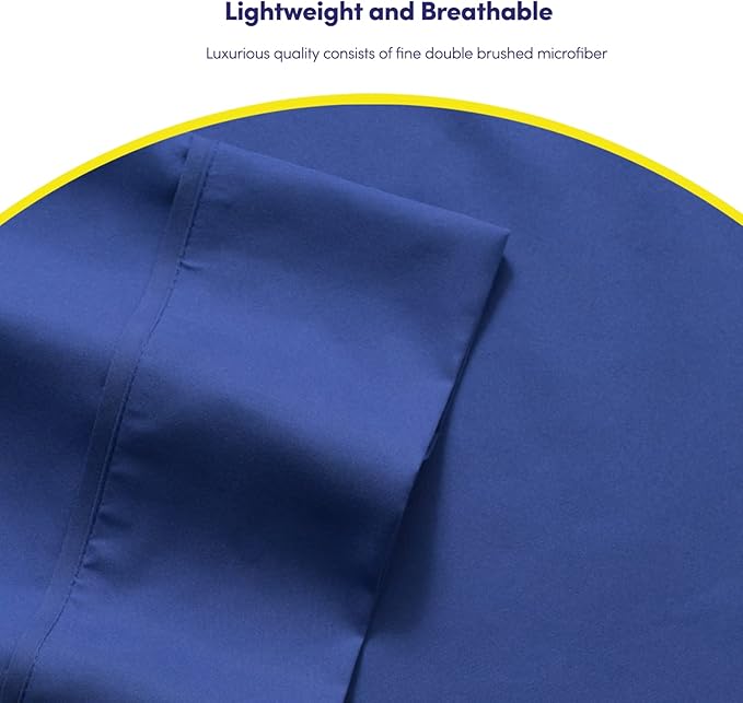Twin XL Size Bed Sheets - 4 Piece 1500 Supreme Collection Fine Brushed Microfiber Deep Pocket Twin X-Large Sheet Set Bedding - 1 EXTRA PILLOW CASES, GREAT VALUE, Twin XL, Royal Blue