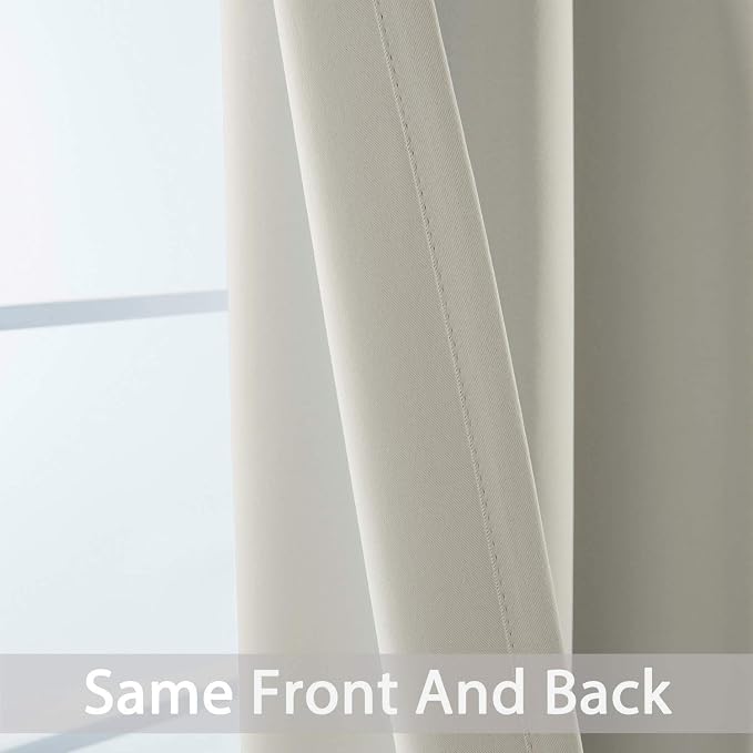 Yakamok Room Darkening Curtains 52x108 inch Length Light Beige-Living Room | 2 - Image 5
