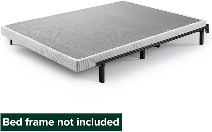 ZINUS Quick Lock Metal Smart Box Spring, 4 Inch Mattress Foundation, Strong Metal Structure, Easy Assembly, Queen White, Hassle & Headache Free