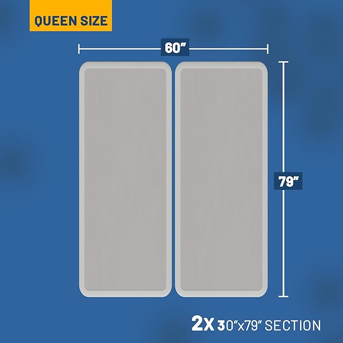Nutan Inch Sturdy Box Spring for Mattress Support-Durable and Fully Assembled, Natural Wood Queen, White, 8" Foundation