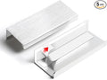 5 Pack 3 inch self Adhesive Cabinet pulls Silvery Finger pulls for cabinets Stick on Handles Concealed Cabinet Handles Edge pulls for Drawer Pull Seam Drawer Flat