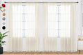 SpaceDresser Ivory Sheer Curtains 4 Panels Rod Pocket Semi-Sheer Curtain 45 by SpaceDresser