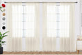 SpaceDresser Ivory Sheer Curtains 4 Panels Rod Pocket Semi-Sheer Curtain 96 by SpaceDresser