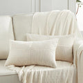 Fancy Homi 2 Packs Cream Lumbar Decorative Throw Pillow Covers 12x20 Inch by Fancy+Homi